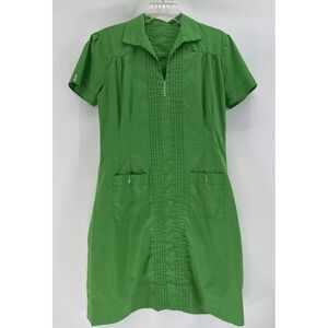 Vintage Mod Dress Shift Bright Light Green No Size Pockets
